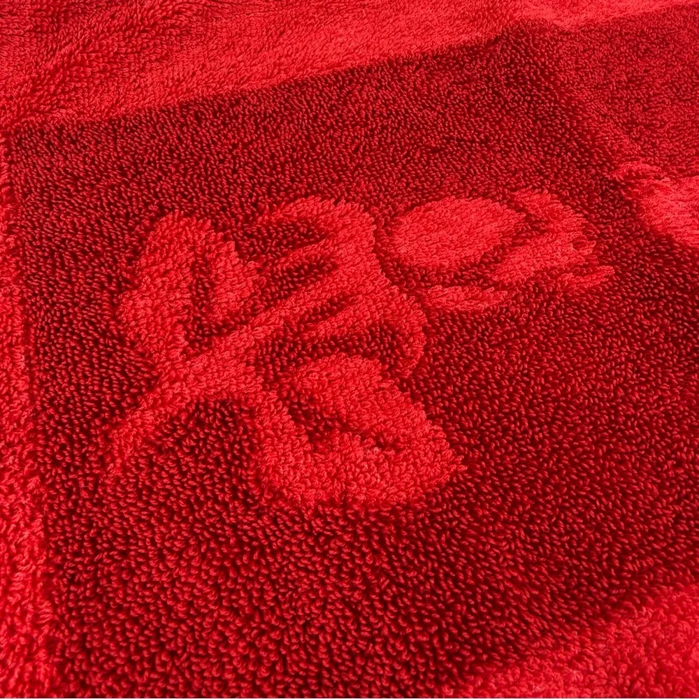 Vintage Sears Royal Touch Floral Hand Towel Granny Core Red Rose Fringe